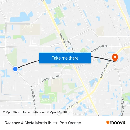 Regency & Clyde Morris Ib to Port Orange map