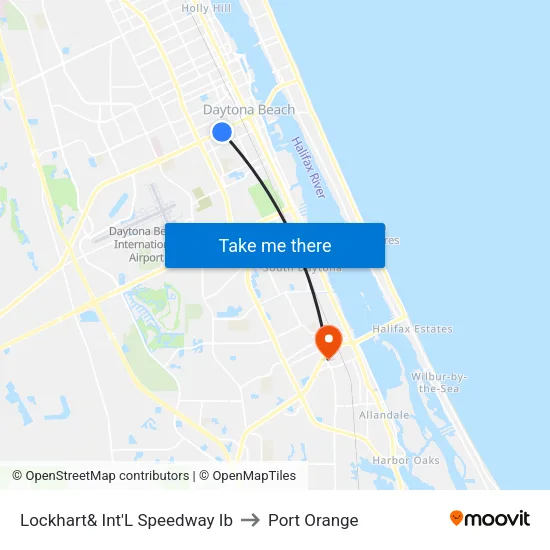 Lockhart& Int'L Speedway Ib to Port Orange map