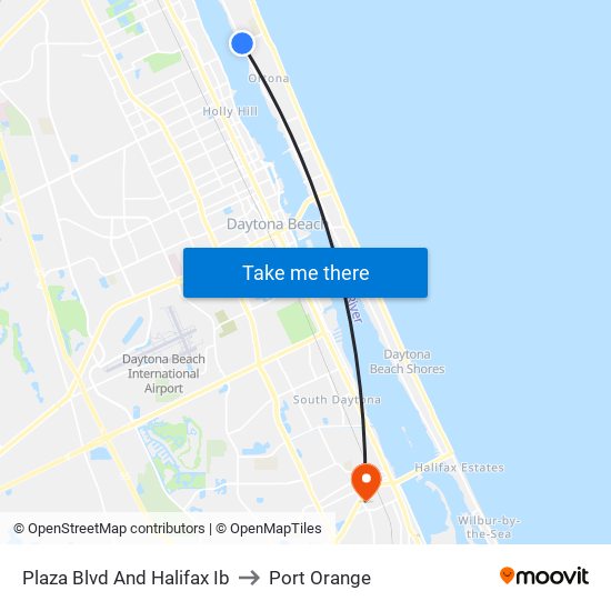 Plaza Blvd And Halifax Ib to Port Orange map