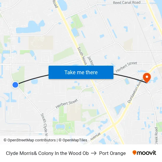 Clyde Morris& Colony In the Wood Ob to Port Orange map