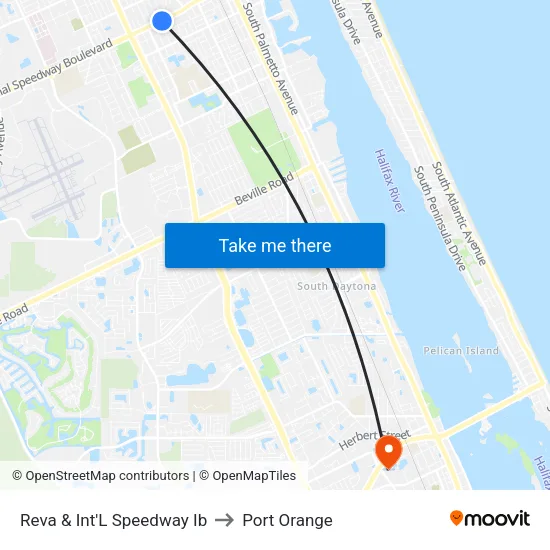 Reva & Int'L Speedway Ib to Port Orange map