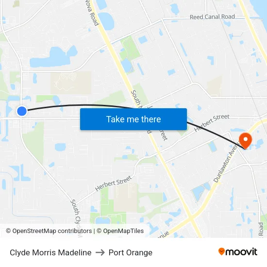 Clyde Morris  Madeline to Port Orange map