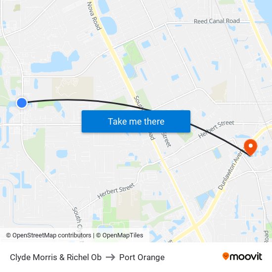 Clyde Morris & Richel Ob to Port Orange map