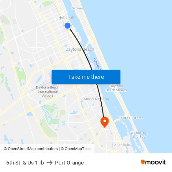 6th St. & Us 1 Ib to Port Orange map