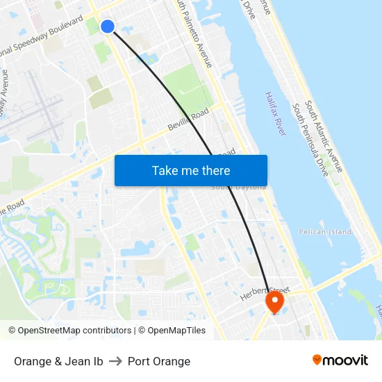 Orange & Jean Ib to Port Orange map