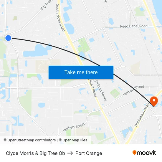 Clyde Morris & Big Tree Ob to Port Orange map