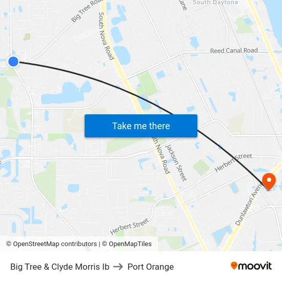 Big Tree & Clyde Morris Ib to Port Orange map