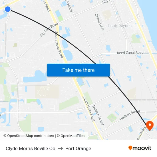 Clyde Morris   Beville Ob to Port Orange map
