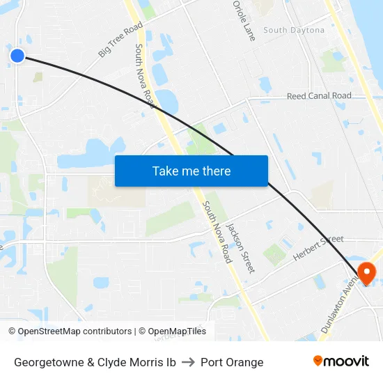 Georgetowne & Clyde Morris Ib to Port Orange map