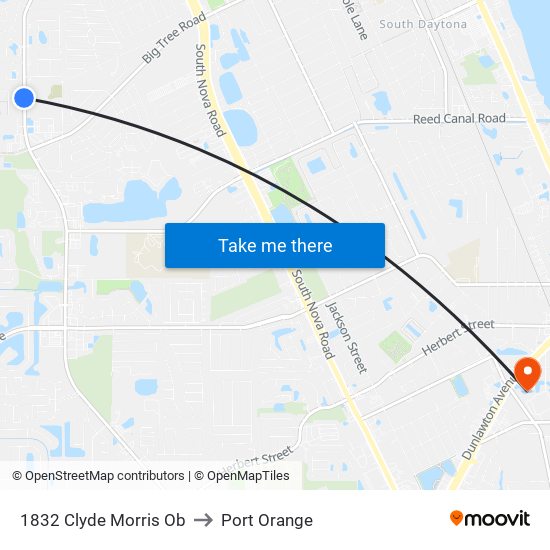 1832 Clyde Morris  Ob to Port Orange map