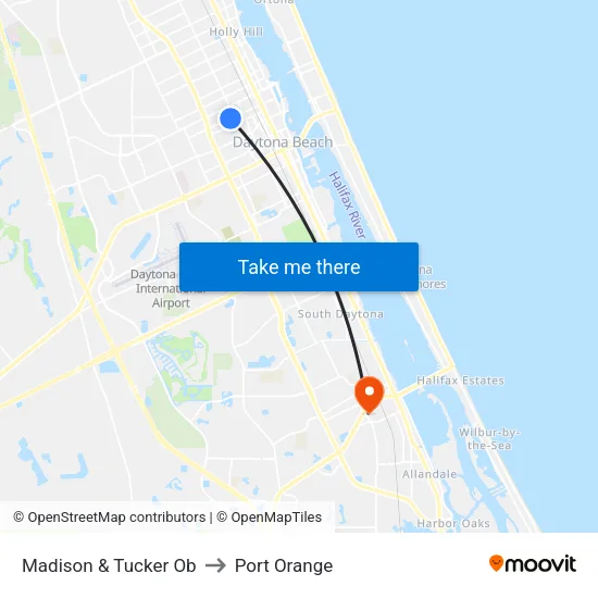 Madison & Tucker Ob to Port Orange map