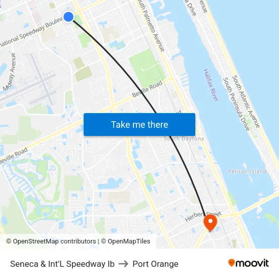 Seneca & Int'L Speedway Ib to Port Orange map