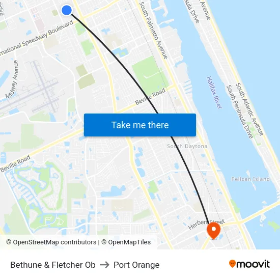 Bethune & Fletcher Ob to Port Orange map