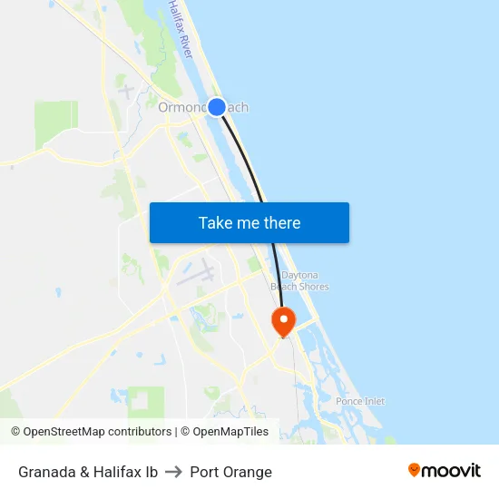 Granada & Halifax Ib to Port Orange map