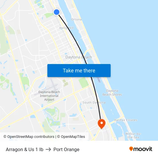 Arragon & Us 1 Ib to Port Orange map