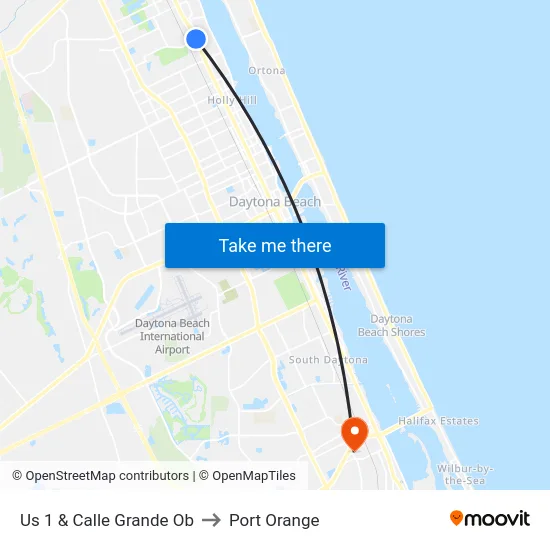 Us 1 & Calle Grande Ob to Port Orange map