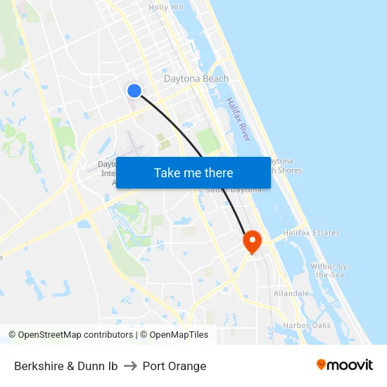 Berkshire & Dunn Ib to Port Orange map
