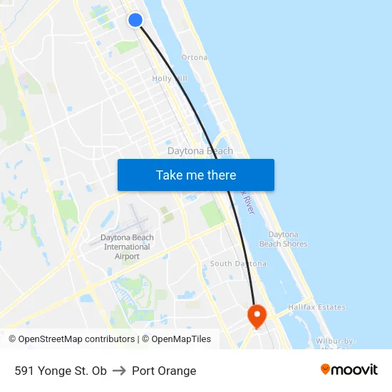 591 Yonge St. Ob to Port Orange map