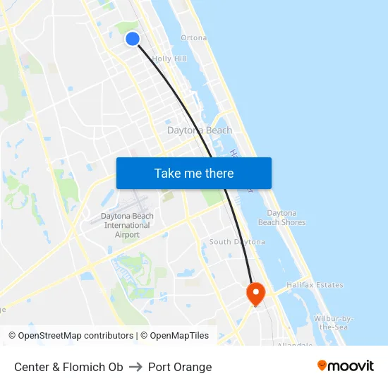 Center & Flomich Ob to Port Orange map
