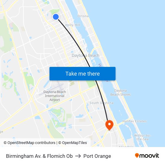 Birmingham Av. & Flomich Ob to Port Orange map