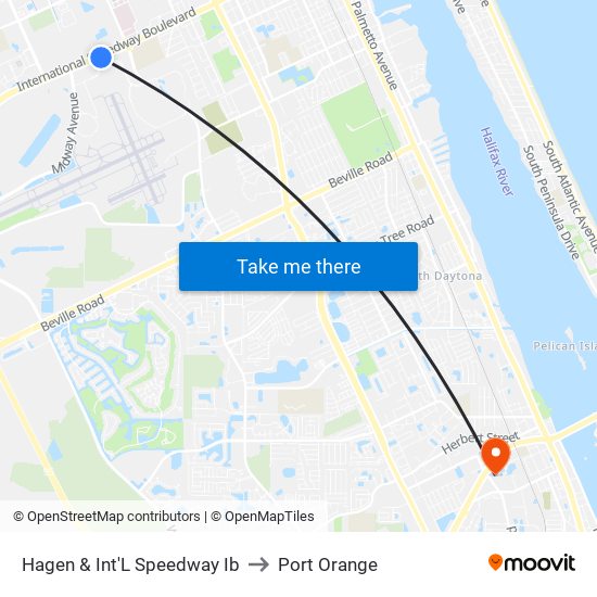 Hagen & Int'L Speedway Ib to Port Orange map