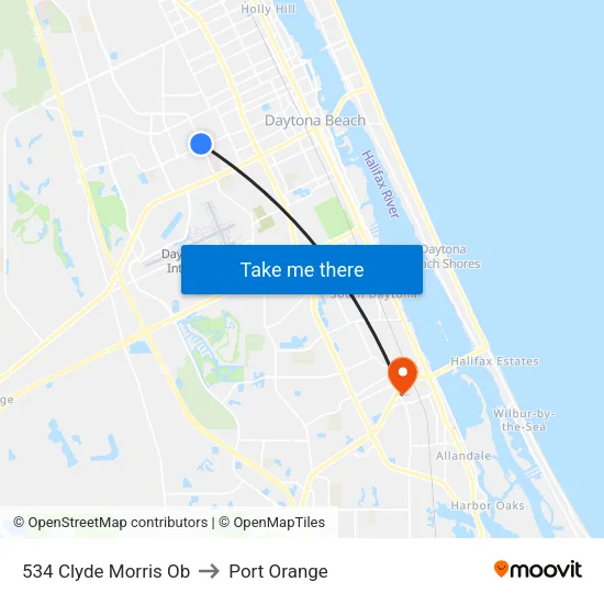 534 Clyde Morris Ob to Port Orange map