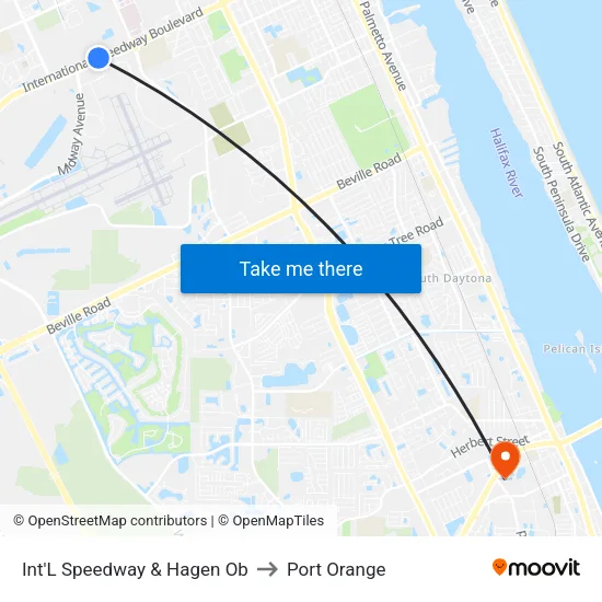 Int'L Speedway & Hagen Ob to Port Orange map