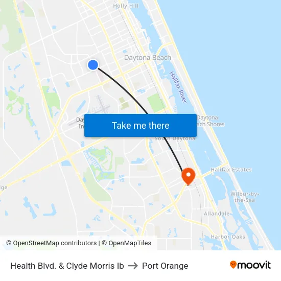 Health Blvd. & Clyde Morris Ib to Port Orange map