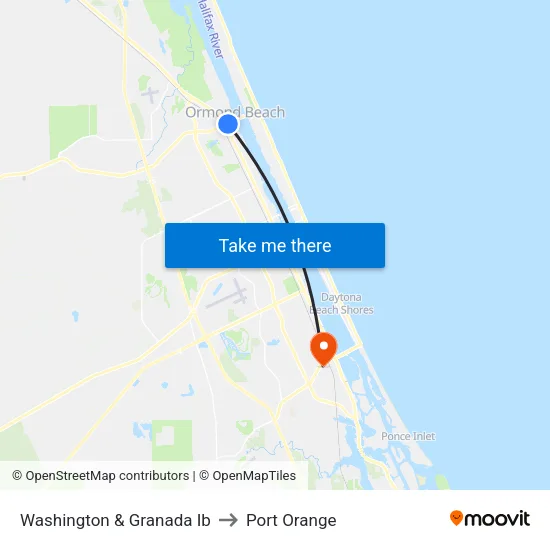 Washington & Granada Ib to Port Orange map