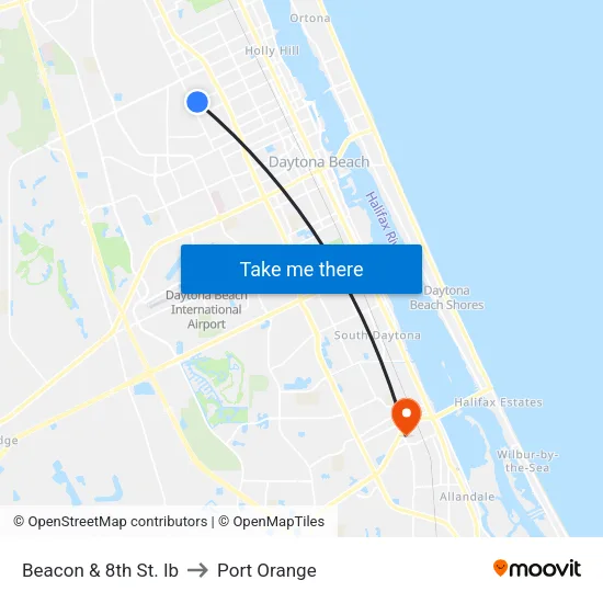 Beacon & 8th St. Ib to Port Orange map
