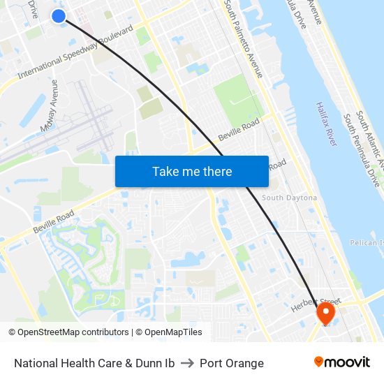 National Health Care & Dunn Ib to Port Orange map