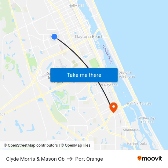 Clyde Morris & Mason Ob to Port Orange map