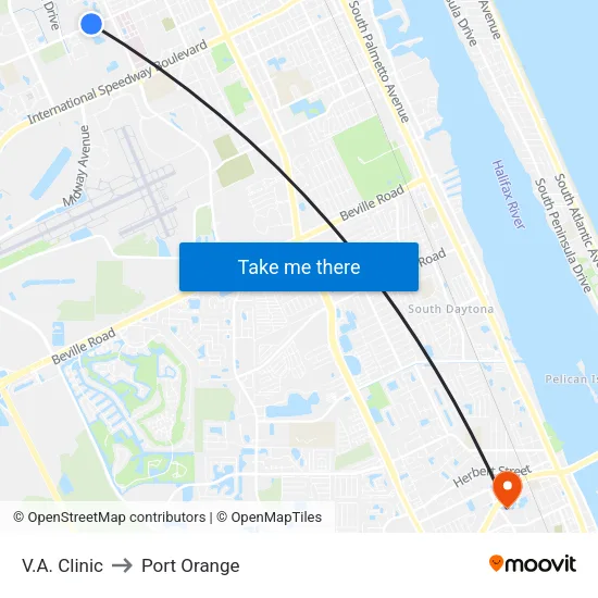 V.A. Clinic to Port Orange map
