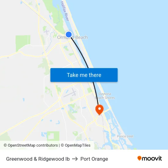 Greenwood & Ridgewood Ib to Port Orange map