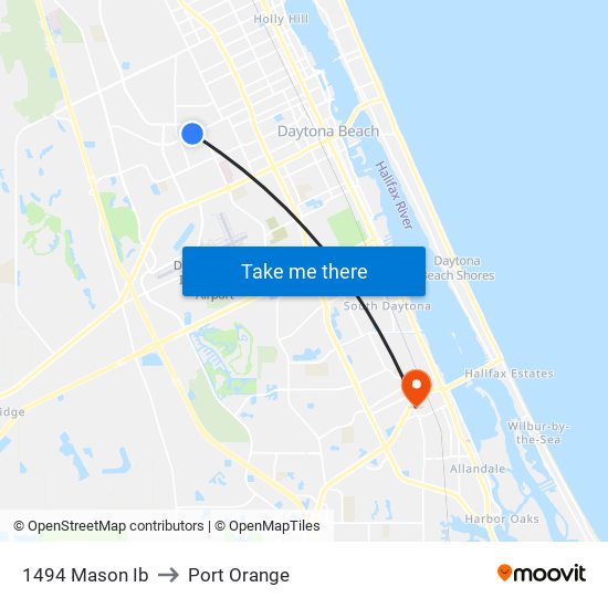 1494 Mason Ib to Port Orange map