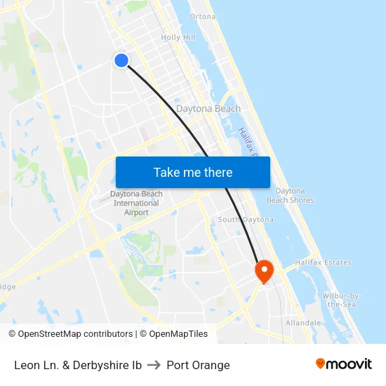 Leon Ln. & Derbyshire Ib to Port Orange map