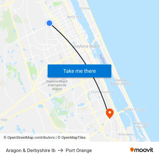 Aragon & Derbyshire Ib to Port Orange map
