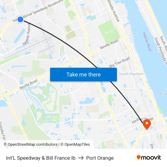 Int'L Speedway  & Bill France Ib to Port Orange map