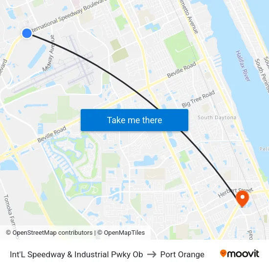 Int'L Speedway & Industrial Pwky Ob to Port Orange map