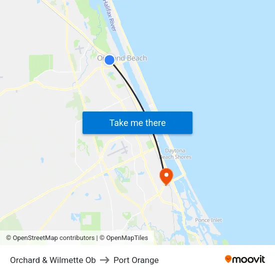 Orchard & Wilmette Ob to Port Orange map