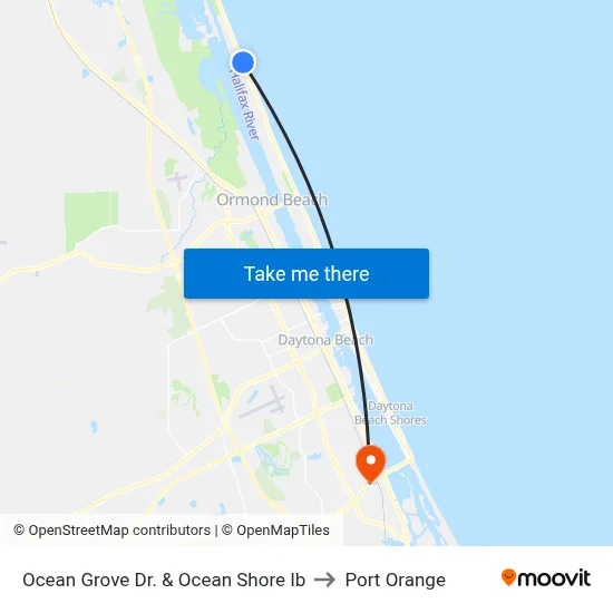 Ocean Grove Dr. & Ocean Shore Ib to Port Orange map