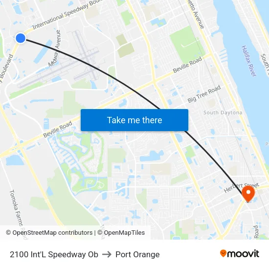 2100 Int'L Speedway Ob to Port Orange map