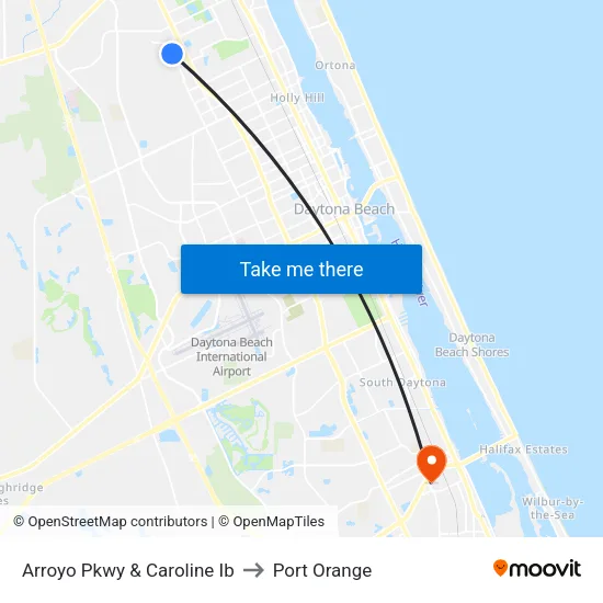 Arroyo Pkwy & Caroline Ib to Port Orange map