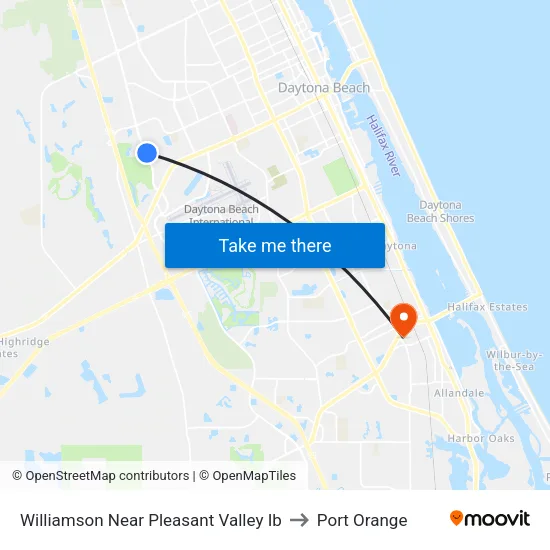 Williamson Near Pleasant Valley Ib to Port Orange map