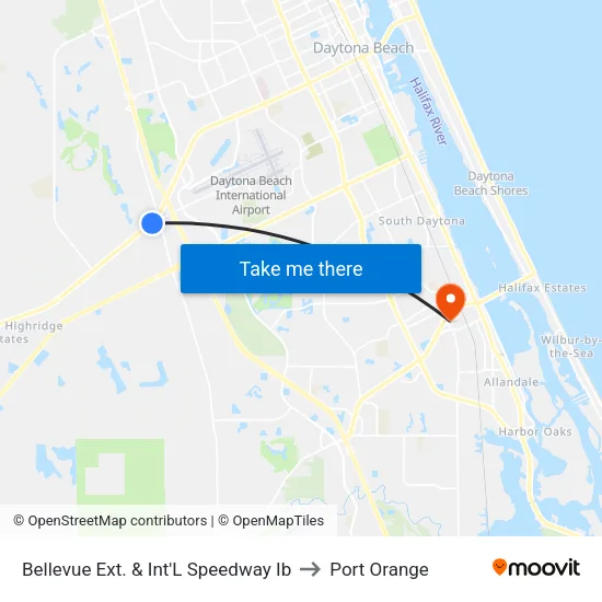 Bellevue Ext. & Int'L Speedway Ib to Port Orange map