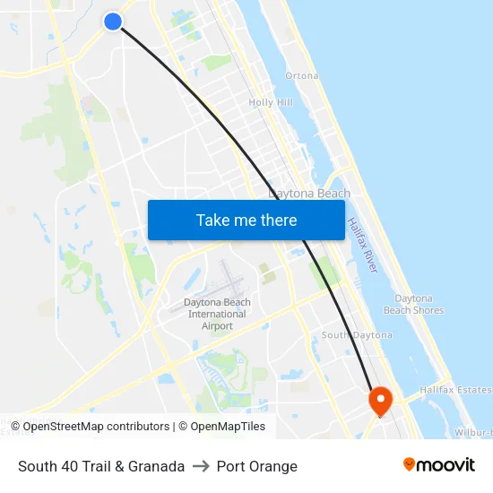 South 40 Trail & Granada to Port Orange map