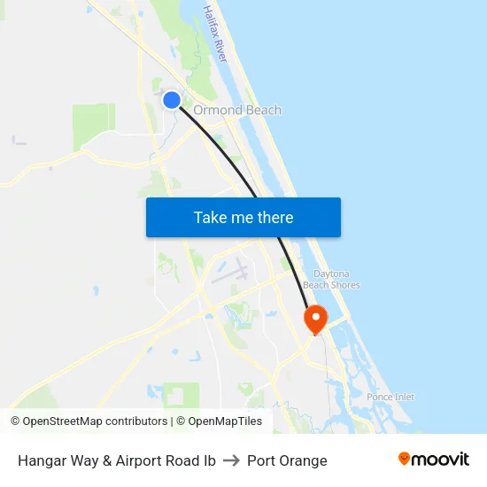 Hangar Way & Airport Road Ib to Port Orange map