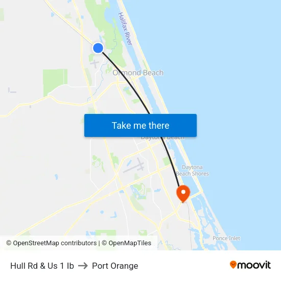Hull Rd & Us 1 Ib to Port Orange map