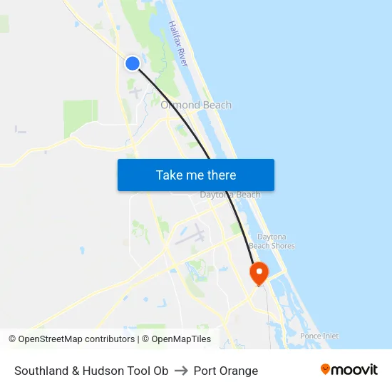 Southland & Hudson Tool Ob to Port Orange map