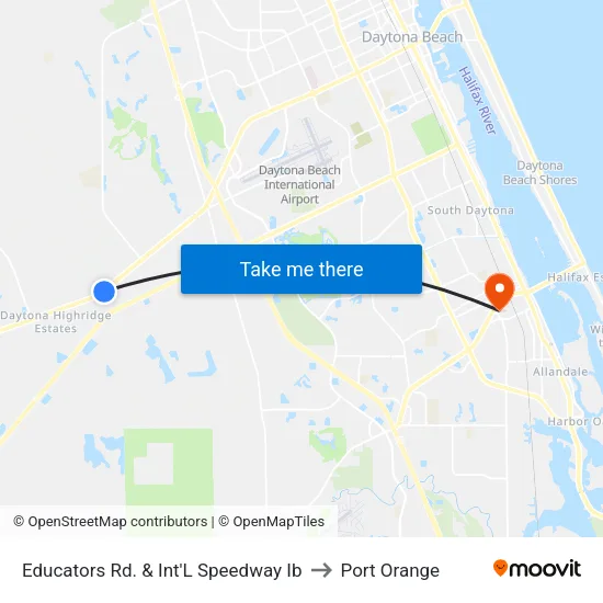 Educators Rd. & Int'L Speedway Ib to Port Orange map